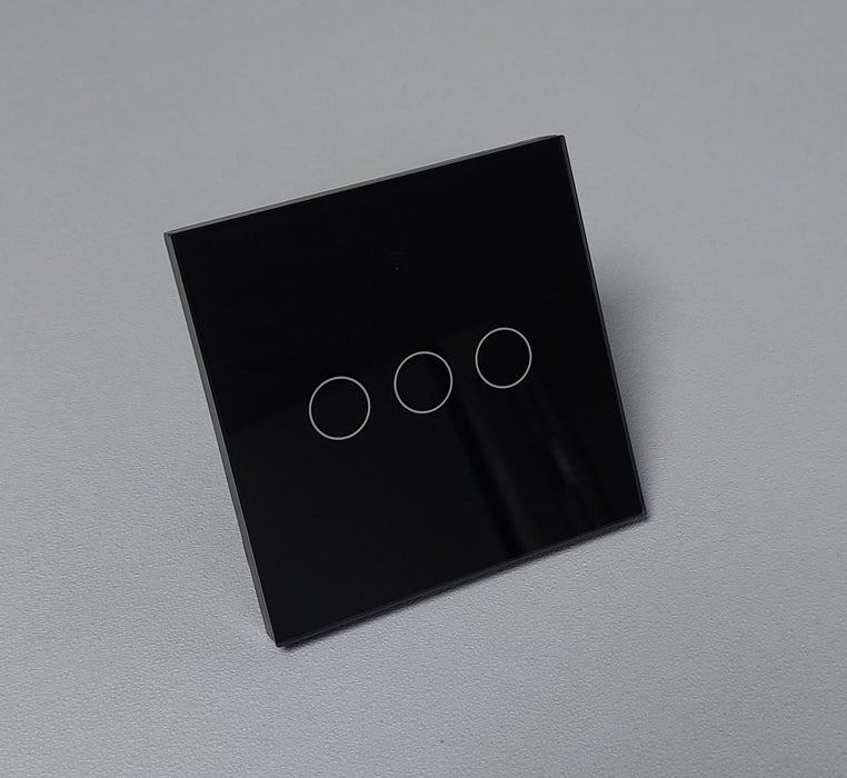 Smart WiFi Light Switch 3 Gang 1 Way – Glass Touch Panel, Alexa & App Control