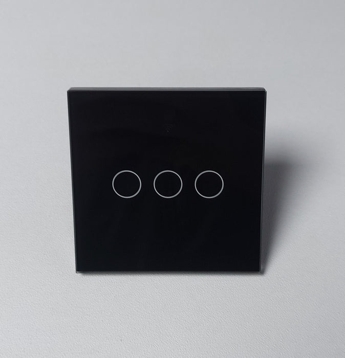 Smart WiFi Light Switch 3 Gang 1 Way – Glass Touch Panel, Alexa & App Control