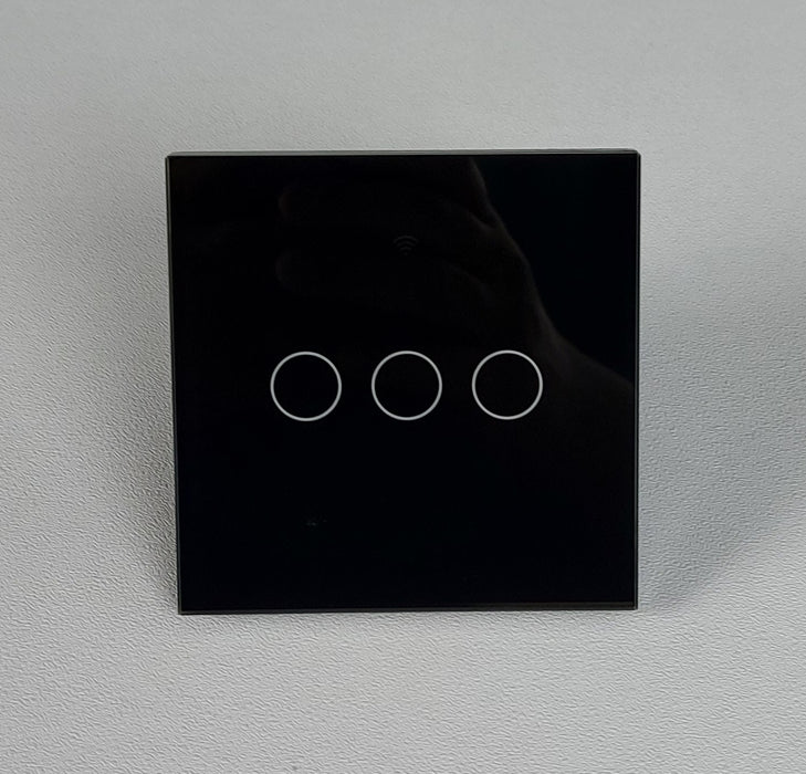 Smart WiFi Light Switch 3 Gang 1 Way – Glass Touch Panel, Alexa & App Control