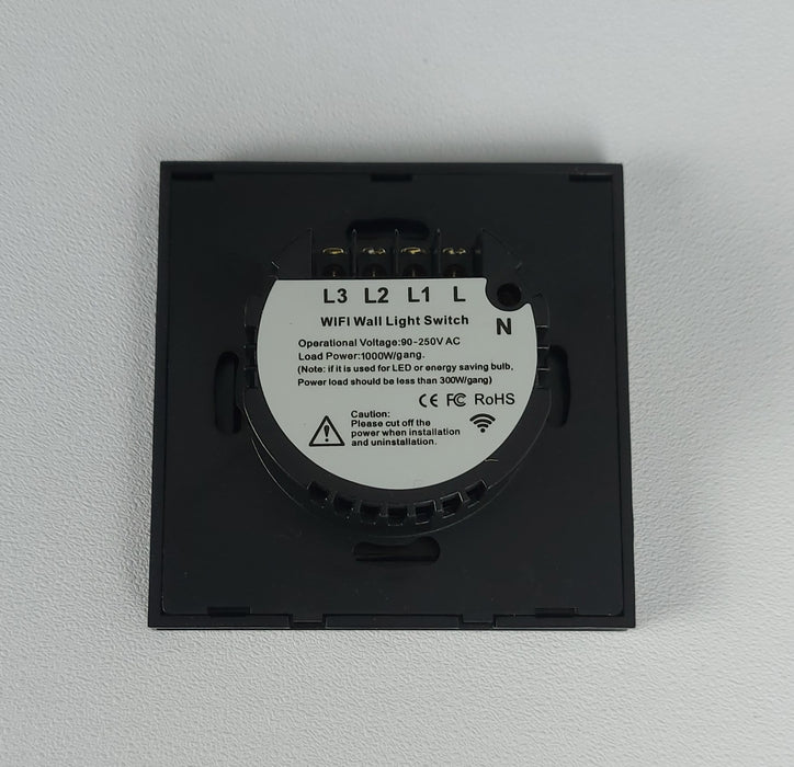 Smart WiFi Light Switch 3 Gang 1 Way – Glass Touch Panel, Alexa & App Control