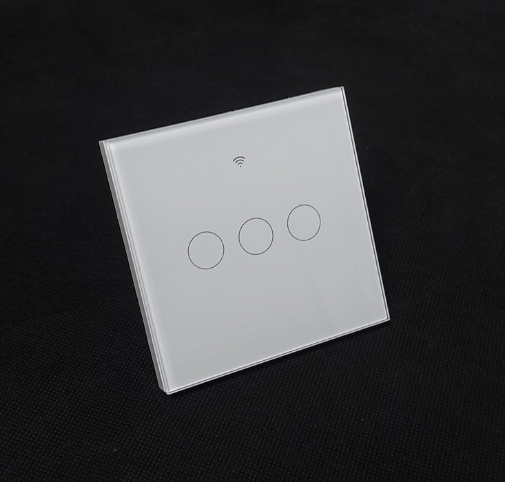 Smart WiFi Light Switch 3 Gang 1 Way – Glass Touch Panel, Alexa & App Control