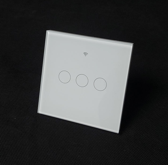 Smart WiFi Light Switch 3 Gang 1 Way – Glass Touch Panel, Alexa & App Control
