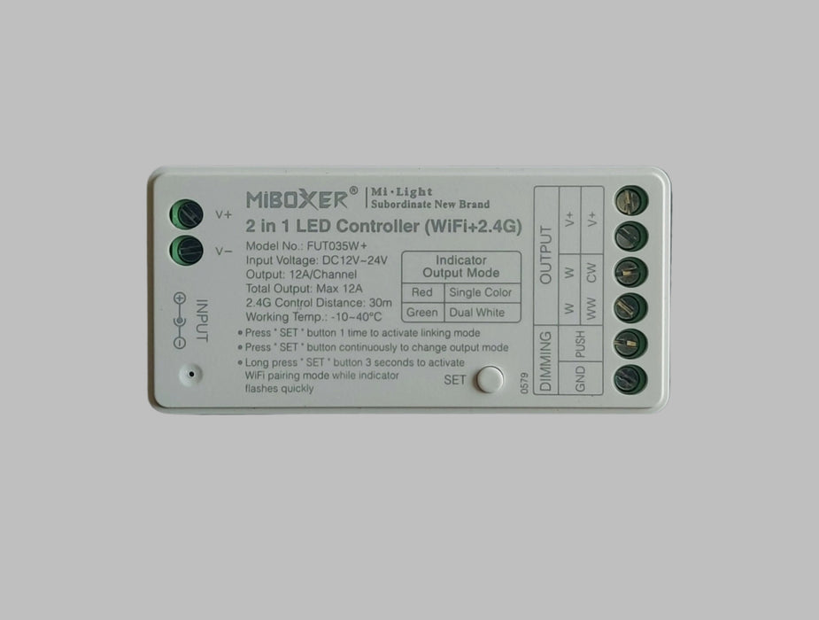 MiBoxer LED Strip Controller – CCT & Single Color, 12-24V, Alexa & App Control